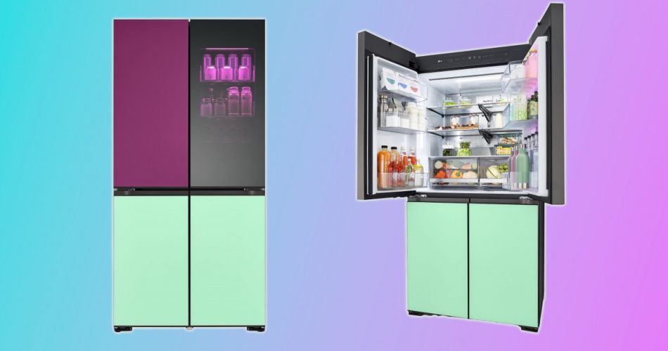 LG InstaView com MoodUP é uma geladeira incrível: os painéis mudam de cor, até ao ritmo da música com seu alto-falante Bluetooth
